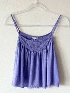 Free People Intimately Free Dots Crop Tank Top Purple Size M